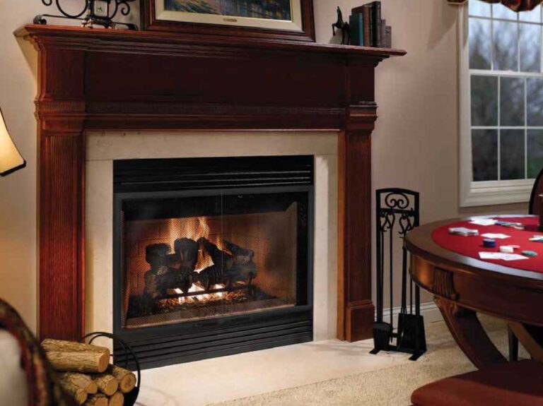 A gas fire place installation in a classic living room