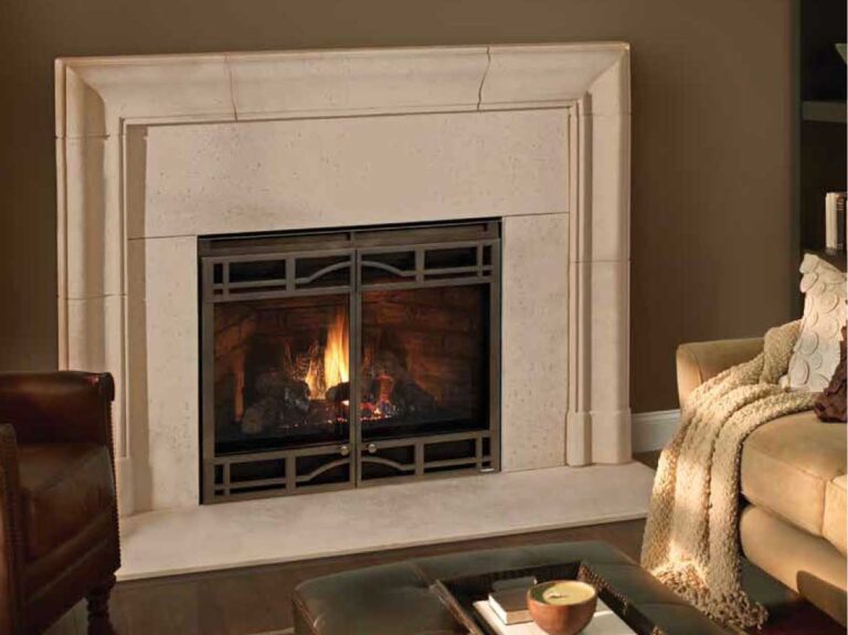 A novus nxt fireplace lights an elegant living room