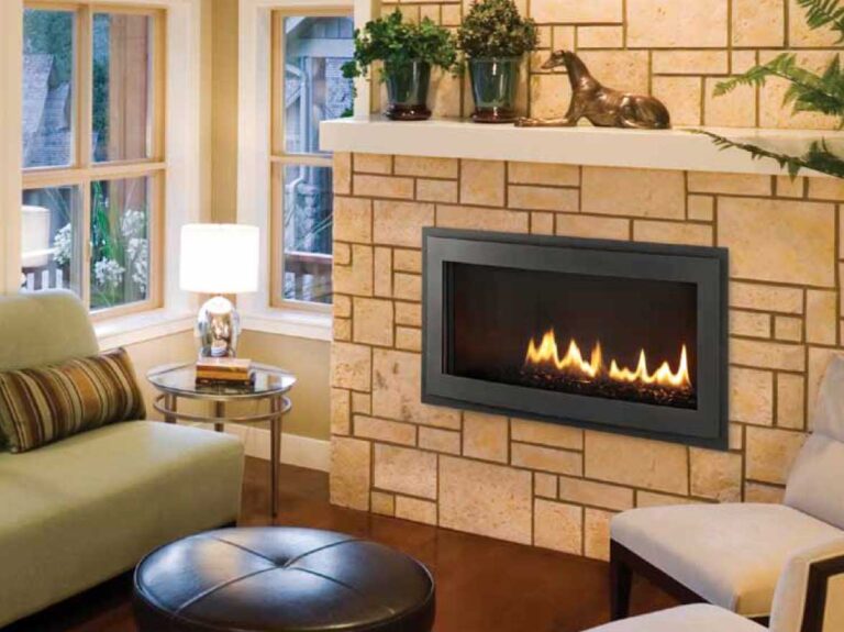 A gas rave fireplace installation in a modern and warm living room