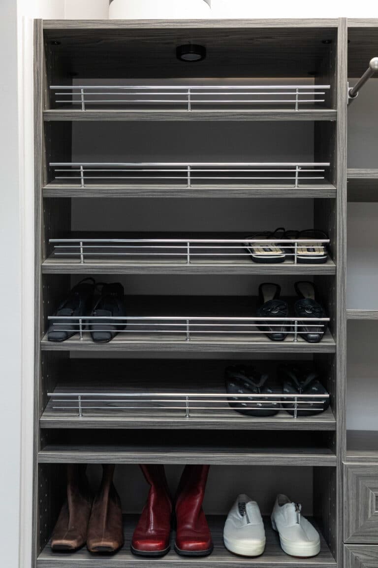 Closet organizers and shoes