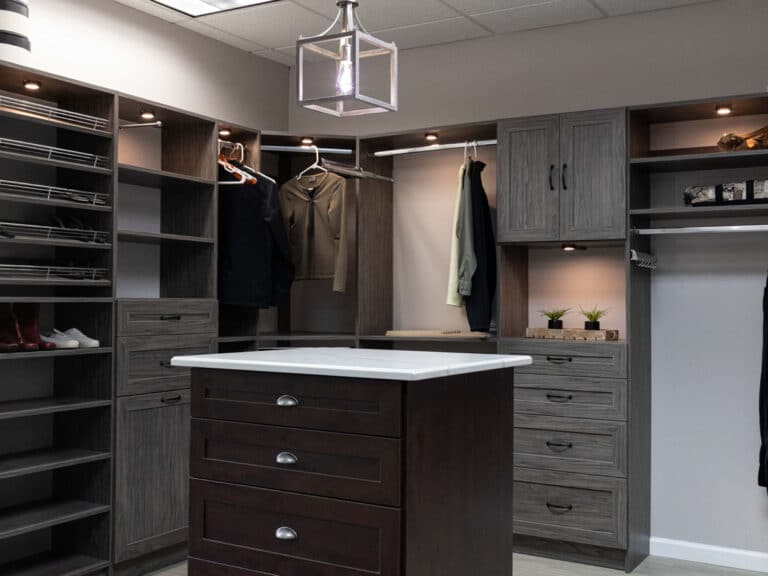 A master suite custom closet